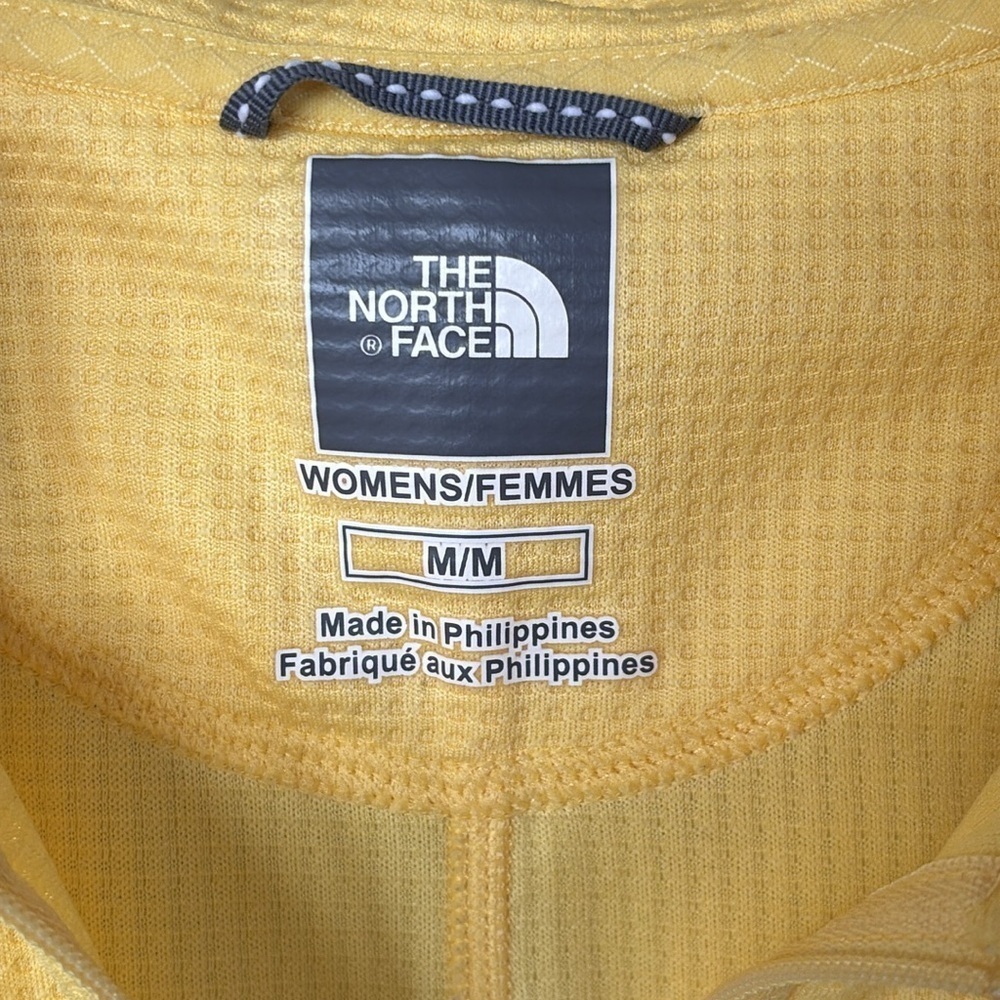 The North Face Vapor Wick Yellow Quarter Zip Short Sleeved Polo Top Golf Shirt - Picture 6 of 14